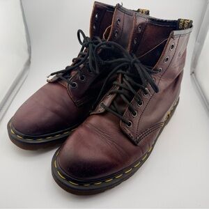 Dr. Martens Burgundy Leather Ankle Boots